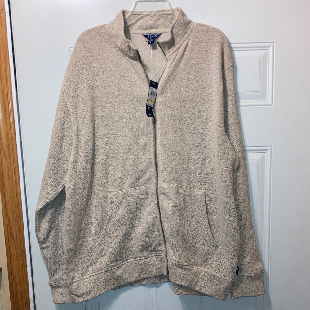 Izod Men's Zip-Up Jacket in Light‎ Beige M NWT